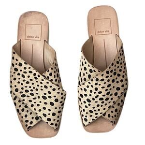 Dolce Vita Capri Genuine Calf Hair Platform‎ Slide Sandal Size 6